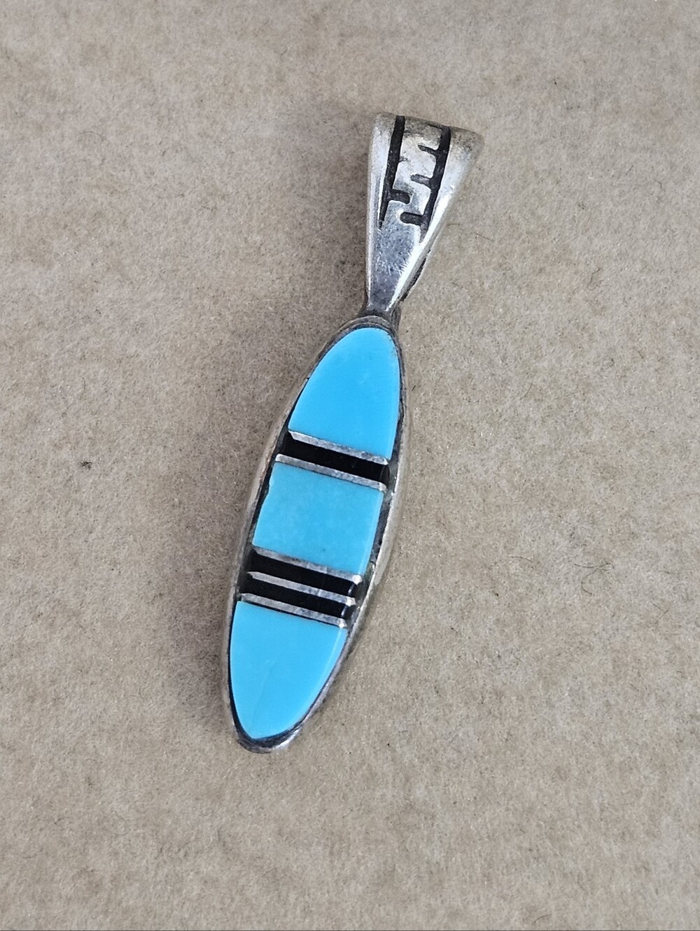 IJS 925 Native American Turquoise Sterling Silver Pendant